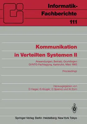 Heger / Krüger / Spaniol |  Kommunikation in Verteilten Systemen II | eBook | Sack Fachmedien