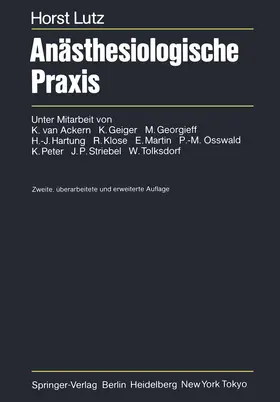 Lutz |  Anästhesiologische Praxis | Buch |  Sack Fachmedien