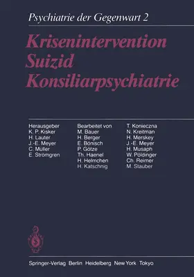 Kisker / Lauter / Meyer |  Krisenintervention Suizid Konsiliarpsychiatrie | Buch |  Sack Fachmedien