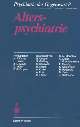 Kisker / Lauter / Meyer | Alterspsychiatrie | Buch | 978-3-642-71826-7 | sack.de