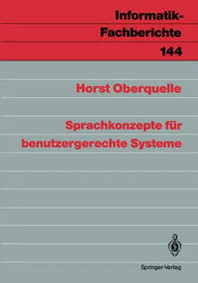 Oberquelle |  Sprachkonzepte für benutzergerechte Systeme | eBook | Sack Fachmedien