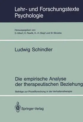 Schindler |  Die empirische Analyse der therapeutischen Beziehung | eBook | Sack Fachmedien