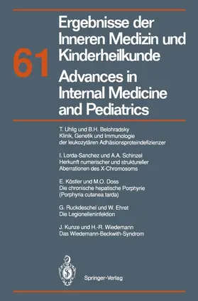 Brandis / Fanconi / Riecken |  Ergebnisse der Inneren Medizin und Kinderheilkunde / Advances in Internal Medicine and Pediatrics | Buch |  Sack Fachmedien