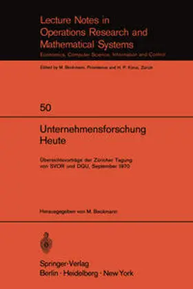 Beckmann |  Unternehmensforschung Heute | eBook | Sack Fachmedien