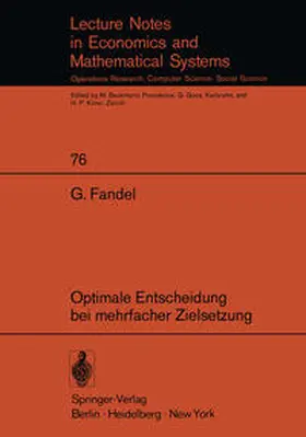 Fandel |  Optimale Entscheidung bei mehrfacher Zielsetzung | eBook | Sack Fachmedien