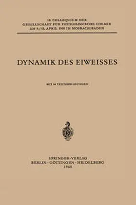 Maurer / Koningsberger / Mothes |  Dynamik des Eiweisses | eBook | Sack Fachmedien