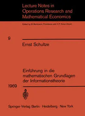 Schultze |  Einführung in die mathematischen Grundlagen der Informationstheorie | eBook | Sack Fachmedien