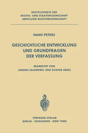 Peters |  Geschichtliche Entwicklung und Grundfragen der Verfassung | Buch |  Sack Fachmedien