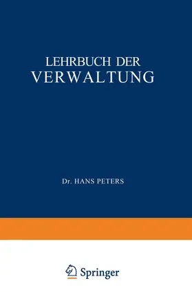 Peters |  Lehrbuch der Verwaltung | Buch |  Sack Fachmedien