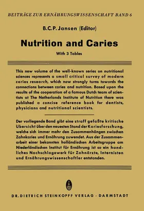 Jansen |  Nutrition and Caries | Buch |  Sack Fachmedien