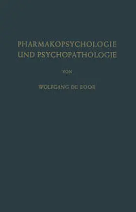 Boor |  Pharmakopsychologie und Psychopathologie | eBook | Sack Fachmedien