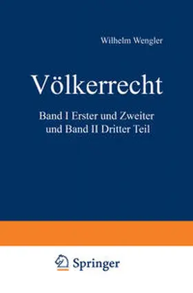 Wengler |  Völkerrecht | eBook | Sack Fachmedien