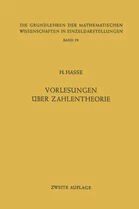 Hasse |  Vorlesungen über Zahlentheorie | eBook | Sack Fachmedien