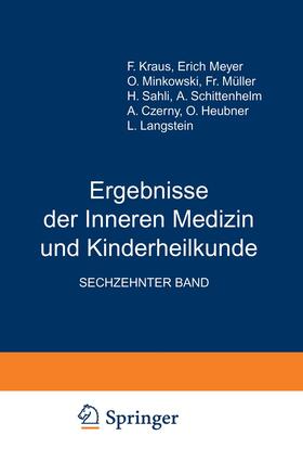 Langstein / Brugsch / Meyer |  Ergebnisse der Inneren Medizin und Kinderheilkunde | Buch |  Sack Fachmedien