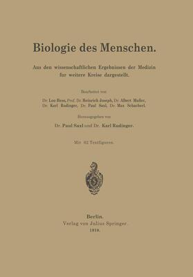 Heß / Joseph / Müller |  Biologie des Menschen | Buch |  Sack Fachmedien