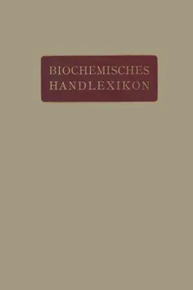 Altenburg / Einbeck / Bang |  Biochemisches Handlexikon | Buch |  Sack Fachmedien