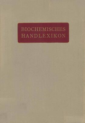 Altenburg / Einbeck / Bang |  Biochemisches Handlexikon | Buch |  Sack Fachmedien