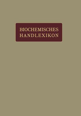 Altenburg / Einbeck / Bang |  Biochemisches Handlexikon | Buch |  Sack Fachmedien