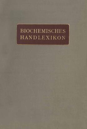 Altenburg / Einbeck / Bang |  Biochemisches Handlexikon | Buch |  Sack Fachmedien