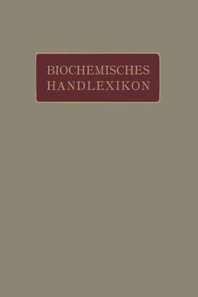 Altenburg / Einbeck / Bang |  Biochemisches Handlexikon | Buch |  Sack Fachmedien