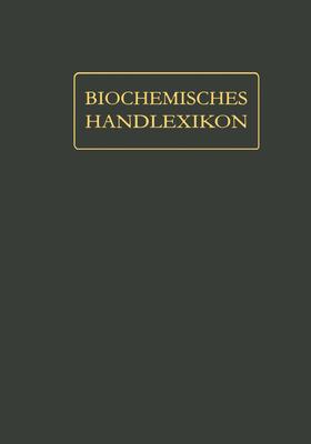 Langenbeck / Waser / Zemplén |  Biochemisches Handlexikon | Buch |  Sack Fachmedien