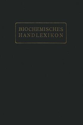 Zemplén / Abderhalden |  Biochemisches Handlexikon | Buch |  Sack Fachmedien