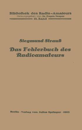 Strauß / Nesper |  Das Fehlerbuch des Radioamateurs | Buch |  Sack Fachmedien