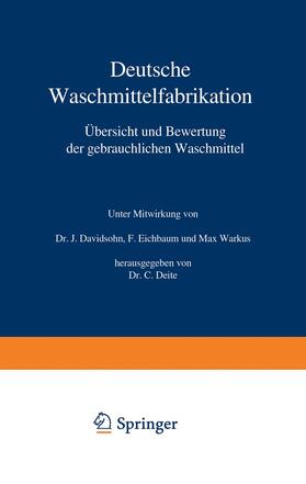 Deite / Warkus / Davidsohn |  Deutsche Waschmittelfabrikation | Buch |  Sack Fachmedien