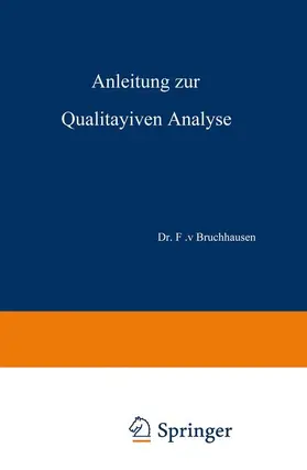 Schmidt / Bruchhausen / Gadamer |  Anleitung zur Qualitativen Analyse | Buch |  Sack Fachmedien