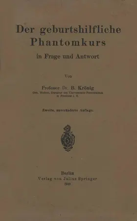 Krönig |  Der geburtshilfliche Phantomkurs in Frage und Antwort | Buch |  Sack Fachmedien