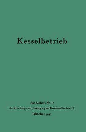 Vereinigung der Großkesselbesitzer E.V. |  Kesselbetrieb | Buch |  Sack Fachmedien