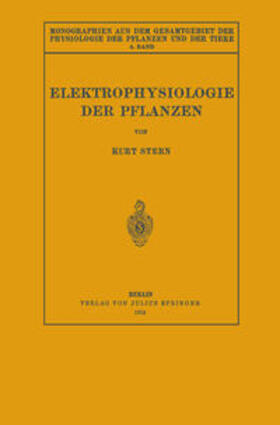 Stern / Czapek / Gildmeister |  Elektrophysiologie der Pflanzen | eBook | Sack Fachmedien