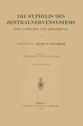 Gennerich |  Die Syphilis des Zentralnervensystems | eBook | Sack Fachmedien