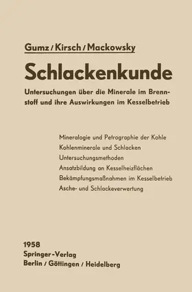 Gumz / Mackowsky / Kirsch |  Schlackenkunde | Buch |  Sack Fachmedien