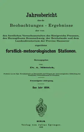 Müttrich |  Jahresbericht über die Beobachtungs-Ergebnisse | Buch |  Sack Fachmedien