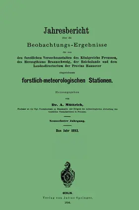 Müttrich |  Jahresbericht über die Beobachtungs - Ergebnisse | Buch |  Sack Fachmedien