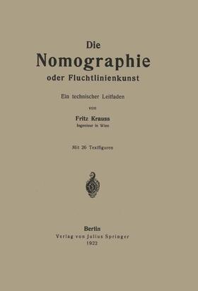 Krauss |  Die Nomographie oder Fluchtlinienkunst | Buch |  Sack Fachmedien
