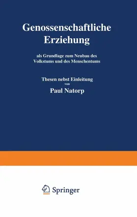 Natorp |  Genossenschaftliche Erziehung | Buch |  Sack Fachmedien