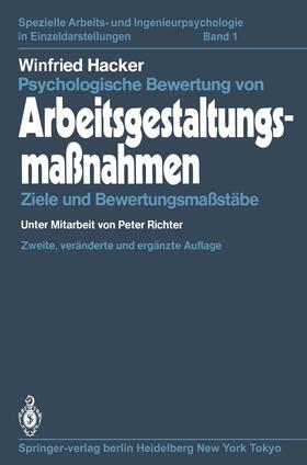 Hacker |  Psychologische Bewertung von Arbeitsgestaltungsmaßnahmen | Buch |  Sack Fachmedien