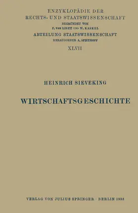 Sieveking / Kaskel / Kohlrausch |  Wirtschaftsgeschichte | Buch |  Sack Fachmedien