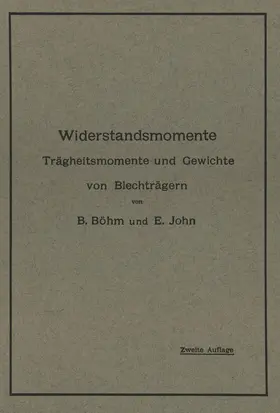 John / Böhm |  Widerstandsmomente | Buch |  Sack Fachmedien