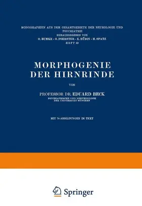 Beck |  Morphogenie der Hirnrinde | Buch |  Sack Fachmedien