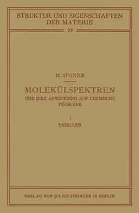 Sponer / Born / Franck |  Molekülspektren und ihre Anwendung auf Chemische Probleme | eBook | Sack Fachmedien