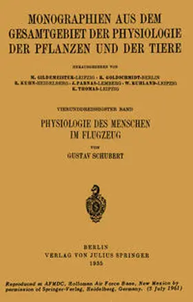 Schubert / Gildmeister / Goldschmidt |  Physiologie des Menschen im Flugzeug | eBook | Sack Fachmedien