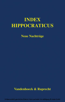 Anastassiou |  Index Hippocraticus, Teil: Neue Nachträge | eBook | Sack Fachmedien