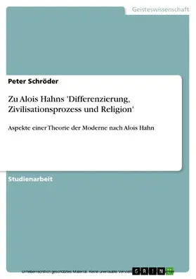 Schröder |  Zu Alois Hahns 'Differenzierung, Zivilisationsprozess und Religion' | eBook | Sack Fachmedien