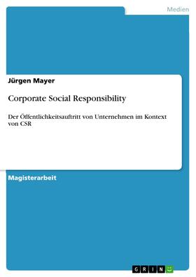Mayer |  Corporate Social Responsibility | eBook | Sack Fachmedien