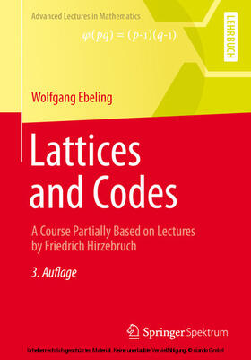 Ebeling |  Lattices and Codes | eBook | Sack Fachmedien