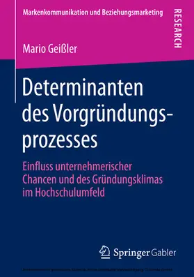 Geißler | Determinanten des Vorgründungsprozesses | E-Book | sack.de