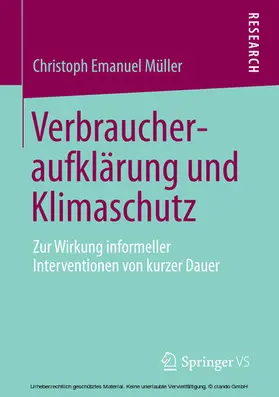 Müller |  Verbraucheraufklärung und Klimaschutz | eBook | Sack Fachmedien